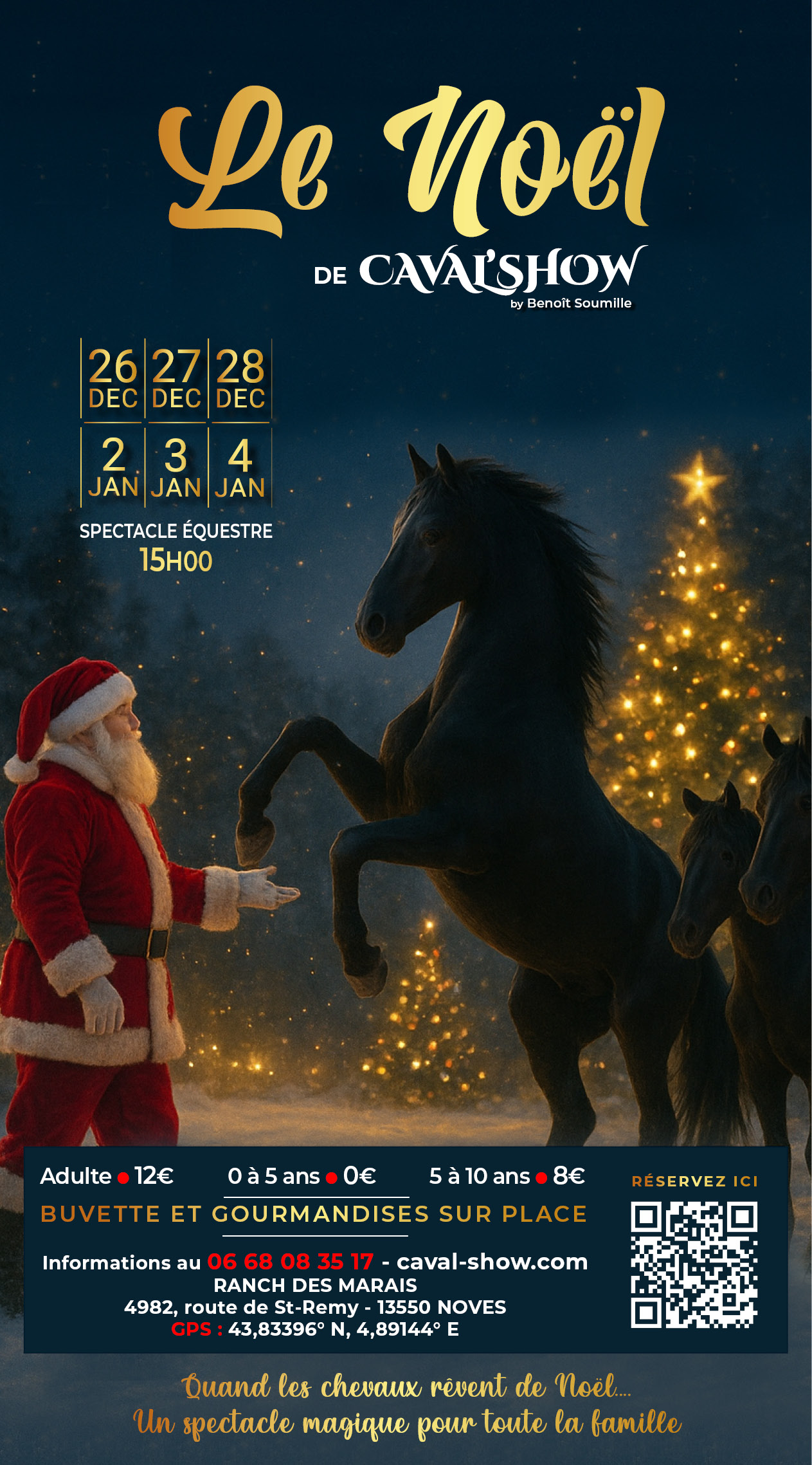 Affiche du spectacle de Noël à domicile 2025/2026 Le Noël de Caval'Show